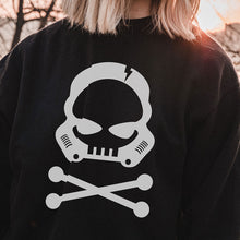 Load image into Gallery viewer, Bad Bones Sweater, stormtrooper sweatshirt, nerd sweater, star wars sweatshirt, stelekon art, clothes, nerd clothes, geek clothes, gamer clothes, esports clothes, comic con clothes, comic book, star trek, star wars, comics