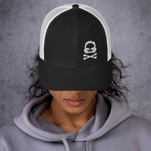 Load image into Gallery viewer, Cross Bones snapback hat, star wars snap back hat, stelekon trucker hat, stelekon art, Bad batch trucker hat, clothes, nerd hat, geek clothes, gamer clothes, esports clothes, comic con clothes, comic book, star trek, star wars, comics, star wars clothes, stormtrooper t-shirt,  star wars hat, nerd hat, nerdcore, Bad batch
